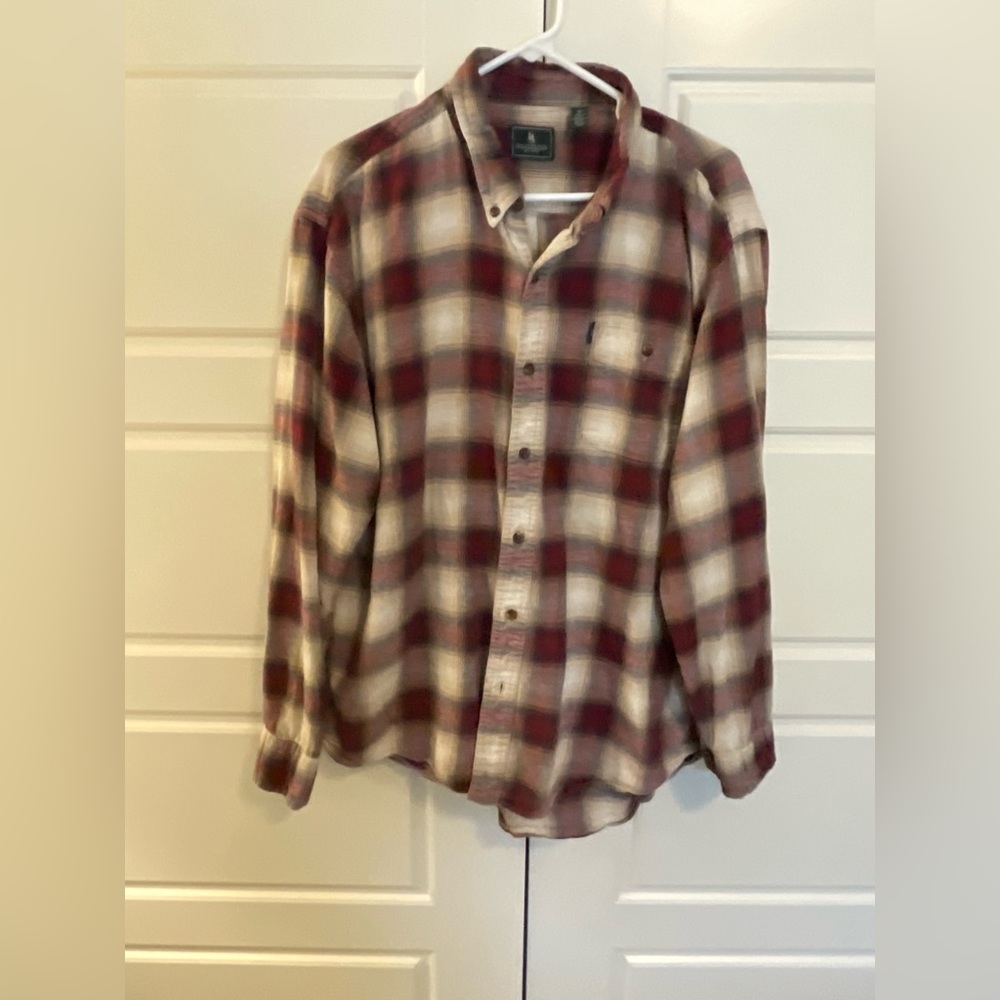 G. H. Bass & Co Mens XL Vintage Red Flannel Shirt Christmas Colors